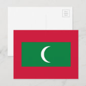 Maldiven Nationale Wereldvlag Briefkaart (Voorkant / Achterkant)
