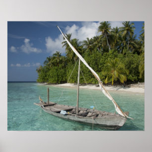 Maldiven, Noord-Male Atol, Eiland Kuda Poster