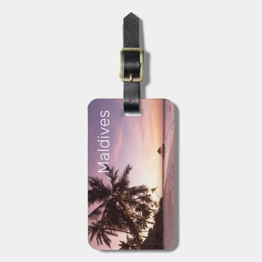Maldiven Ocean Indian Beach Sunset Island Souvenir Bagagelabel (Voorkant verticaal)