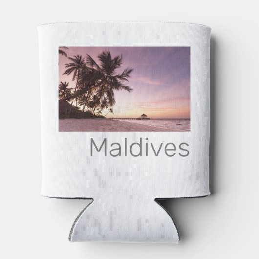 Maldiven Ocean Indian Beach Sunset Island Souvenir Blikjeskoeler (Achterkant)