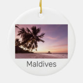 Maldiven Ocean Indian Beach Sunset Island Souvenir Keramisch Ornament (Achterkant)
