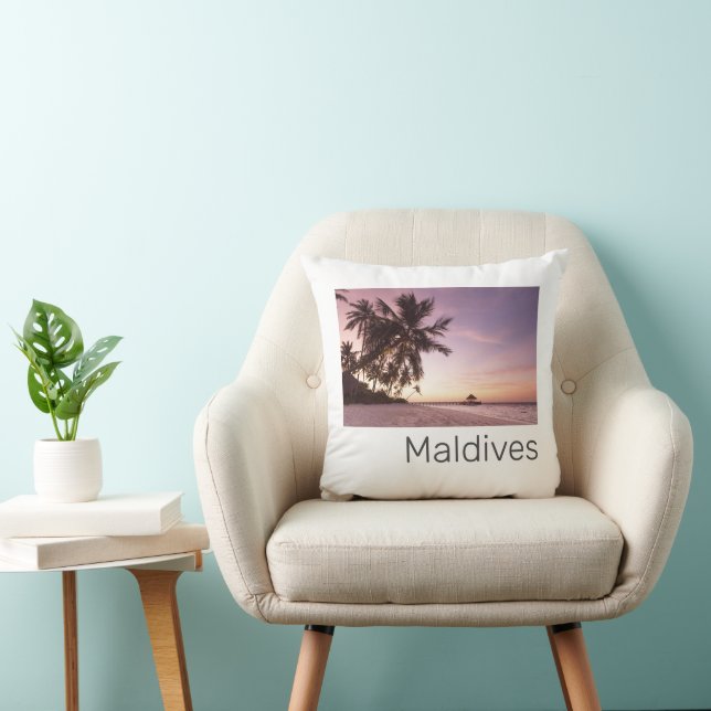Maldiven Ocean Indian Beach Sunset Island Souvenir Kussen (Stoel)