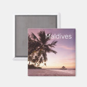 Maldiven Ocean Indian Beach Sunset Island Souvenir Magneet (Voorkant / Achterkant)