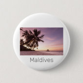 Maldiven Ocean Indian Beach Sunset Island Souvenir Ronde Button 5,7 Cm (Voorkant)