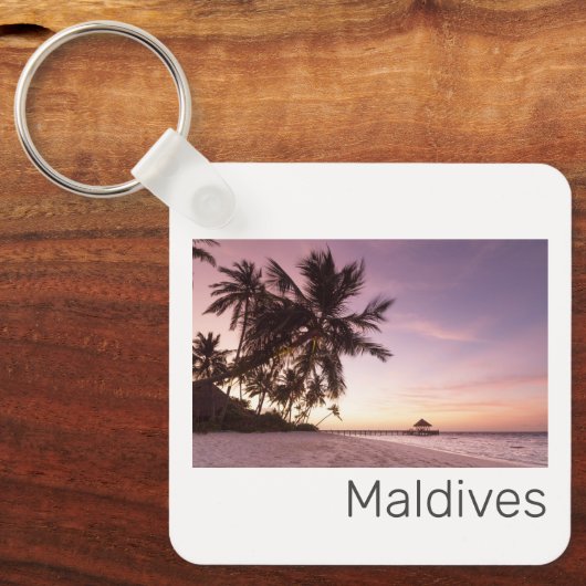 Maldiven Ocean Indian Beach Sunset Island Souvenir Sleutelhanger (Voorkant)