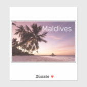 Maldiven Ocean Indian Beach Sunset Island Souvenir Sticker (Vel)