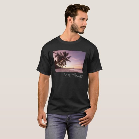 Maldiven Ocean Indian Beach Sunset Island Souvenir T-shirt (Voorkant volledig)