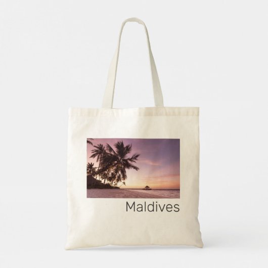 Maldiven Ocean Indian Beach Sunset Island Souvenir Tote Bag (Achterkant)