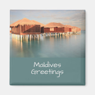 Maldiven Paradise Beach Bungalows Souvenir Magneet