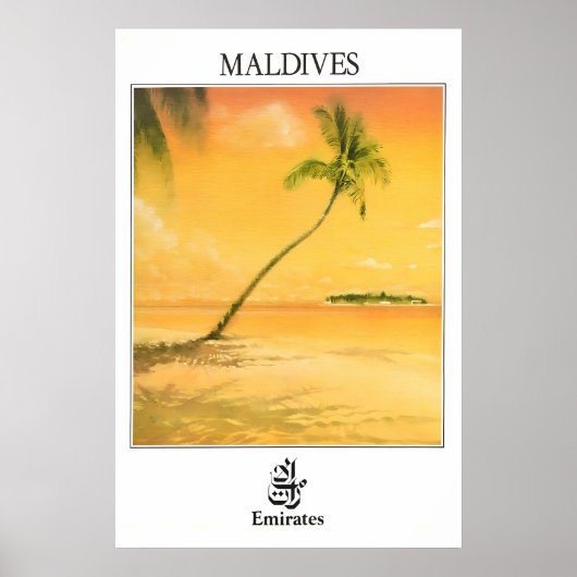 Maldiven Reisposter Aziatische Kunstprint Globe Poster (Voorkant)