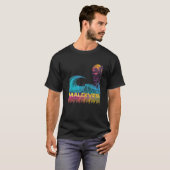 Maldiven Retro 80s Stijl  Surf Vaporgolf T-shirt (Voorkant volledig)