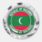 Maldiven Round Emblem Magneet (Voorkant)