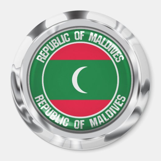 Maldiven Round Emblem Magneet (Voorkant)
