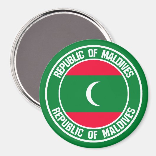 Maldiven Round Emblem Magneet (Voorkant / Achterkant)