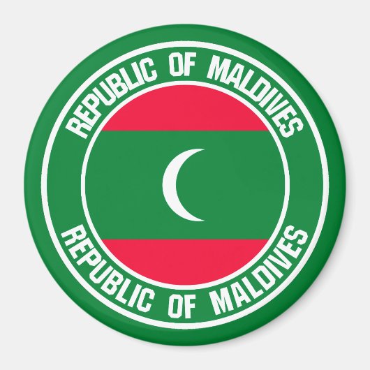 Maldiven Round Emblem Magneet (Voorkant)
