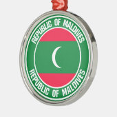 Maldiven Round Emblem Metalen Ornament (Links)
