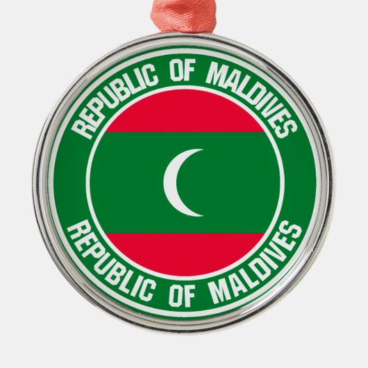Maldiven Round Emblem Metalen Ornament (Voorkant)