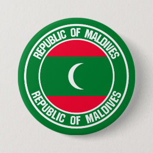 Maldiven Round Emblem Ronde Button 7,6 Cm