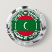 Maldiven Round Emblem Ronde Button 7,6 Cm (Voorkant)