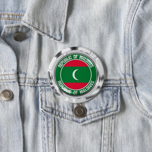 Maldiven Round Emblem Ronde Button 7,6 Cm (In situ)