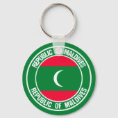 Maldiven Round Emblem Sleutelhanger (Voorkant)