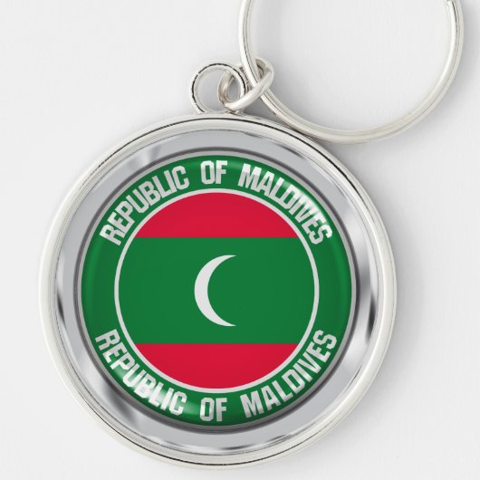 Maldiven Round Emblem Sleutelhanger (Voorkant)