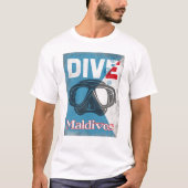 Maldiven  scuba duikmasker t-shirt (Voorkant)