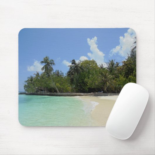Maldiven Sjabloon Blue Zee Sky White Clouds Sand Muismat (Met muis)