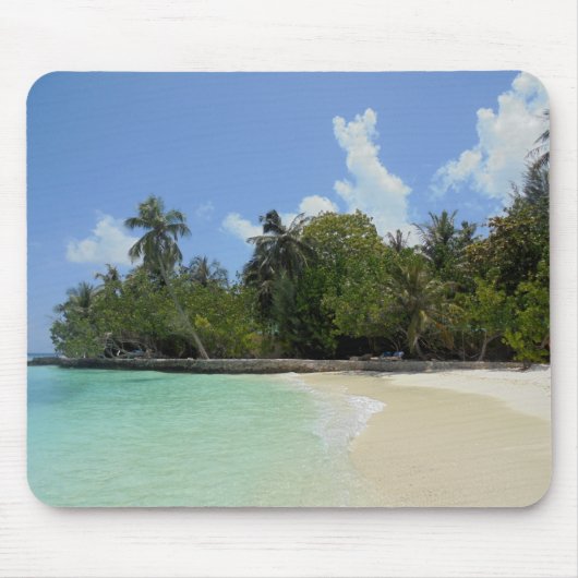 Maldiven Sjabloon Blue Zee Sky White Clouds Sand Muismat (Voorkant)