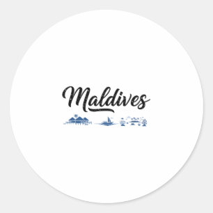 Maldiven Skyline Reis Vakantie Outfits Ronde Sticker