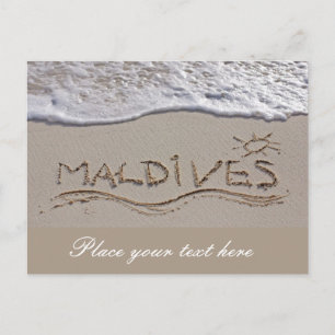 Maldiven strand bord briefkaart