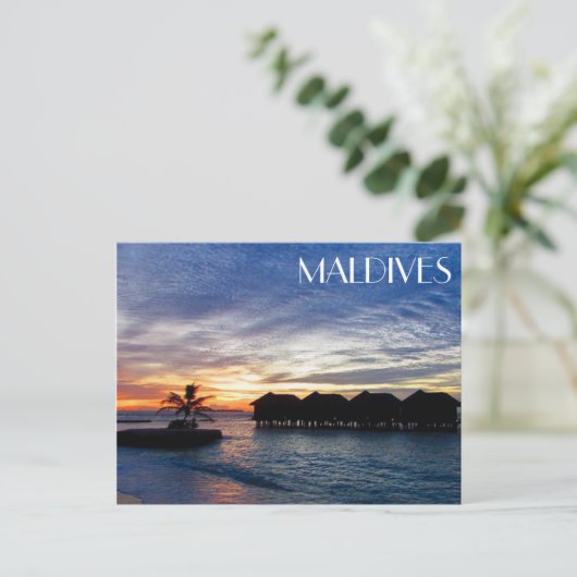 maldiven sunset bungalows briefkaart (Staand voorkant)