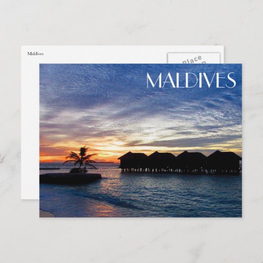 maldiven sunset bungalows briefkaart (Voorkant / Achterkant)