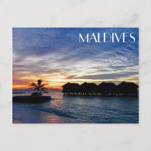 maldiven sunset bungalows briefkaart