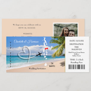 Maldiven Ticket Pass Destination Wedding Kaart