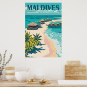 Maldiven Travel Poster (Keuken)