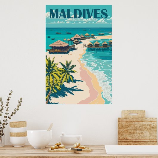 Maldiven Travel Poster (Keuken)