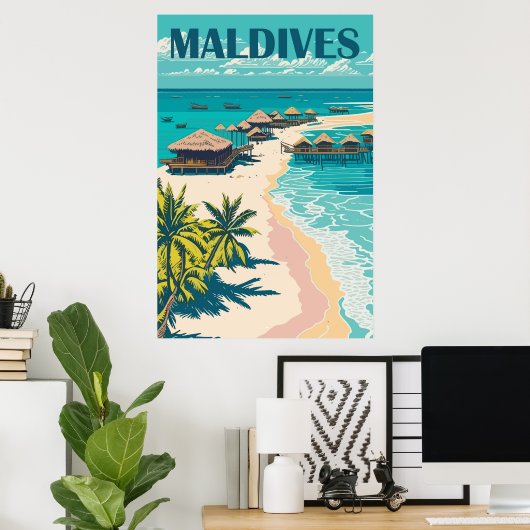 Maldiven Travel Poster (Thuiskantoor)