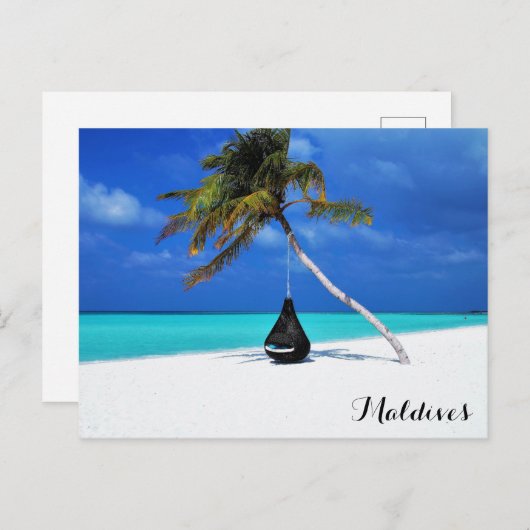 Maldiven Tropical Beach Travel Photo Briefkaart (Voorkant / Achterkant)