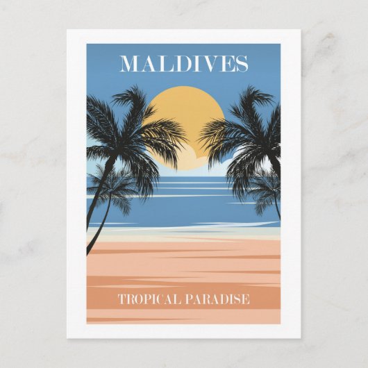 Maldiven, Tropisch Paradijs Briefkaart (Voorkant)