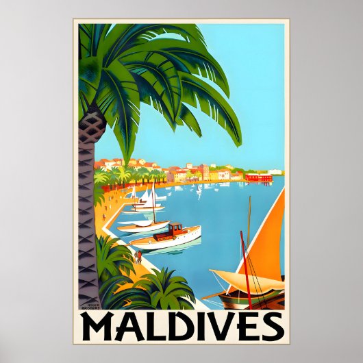 Maldiven Tropische Eilanden Reisposter Roger Poster (Voorkant)