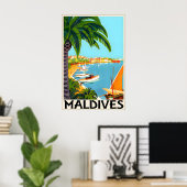 Maldiven Tropische Eilanden Reisposter Roger Poster (Thuiskantoor)