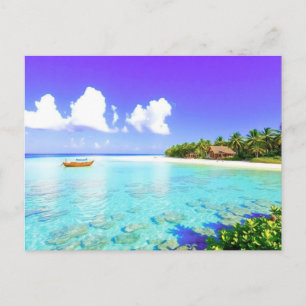Maldiven Tropische Zonsondergang Ansichtkaart Briefkaart