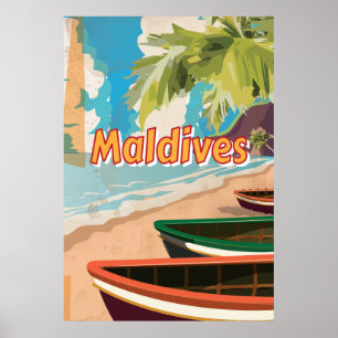Maldiven vintage reisposter poster