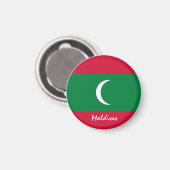 Maldiven vlag & Azië - reizen/sportfans Magneet (Voorkant / Achterkant)