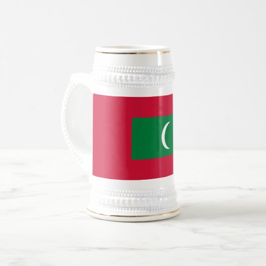 Maldiven vlag bierpul (Voorkant links)