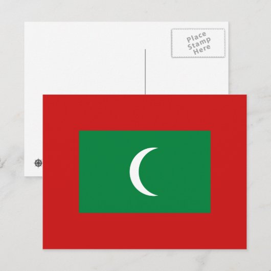 Maldiven Vlag Briefkaart (Voorkant / Achterkant)