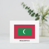 Maldiven vlag briefkaart (Staand voorkant)