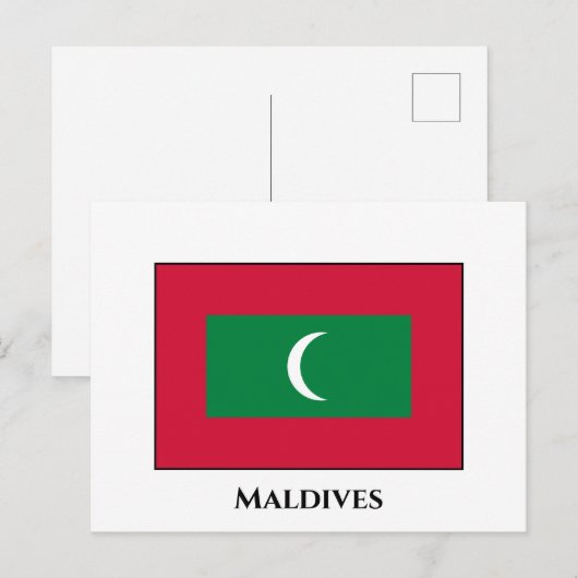 Maldiven vlag briefkaart (Voorkant / Achterkant)