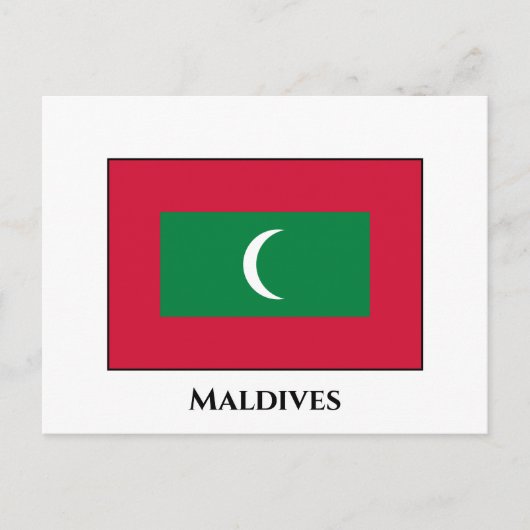 Maldiven vlag briefkaart (Voorkant)